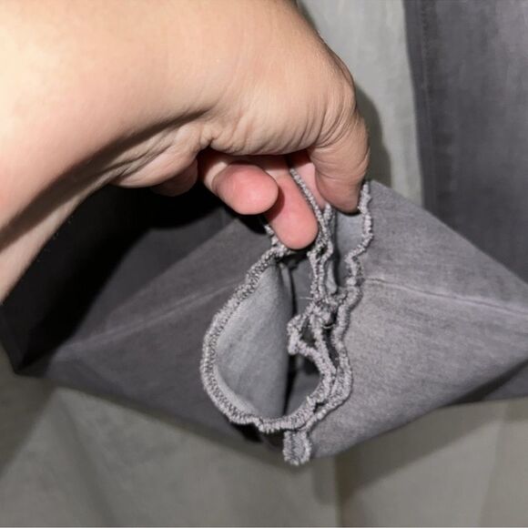 LC 10 Vintage Wash Gray Super Skinny Stretch Raw Hem Crop Denim Jeans - Picture 9 of 14